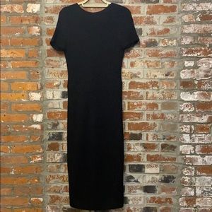 Zara Black Metallic Sweater Deep V Back Dress